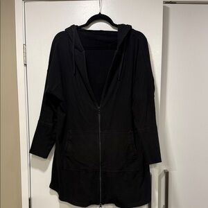 Sympli Black Long Zip-Up Jacket
